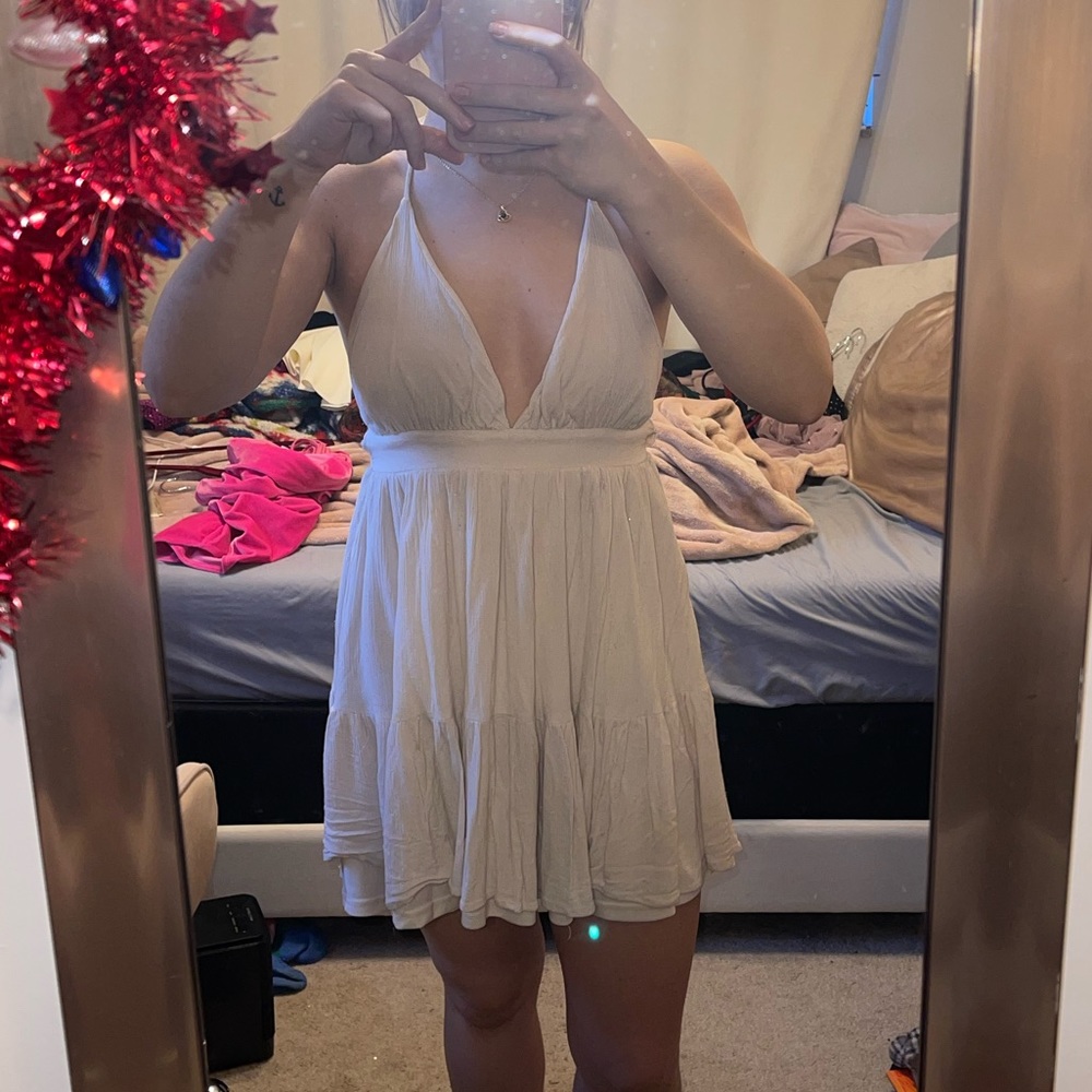 Beige Mini Dress